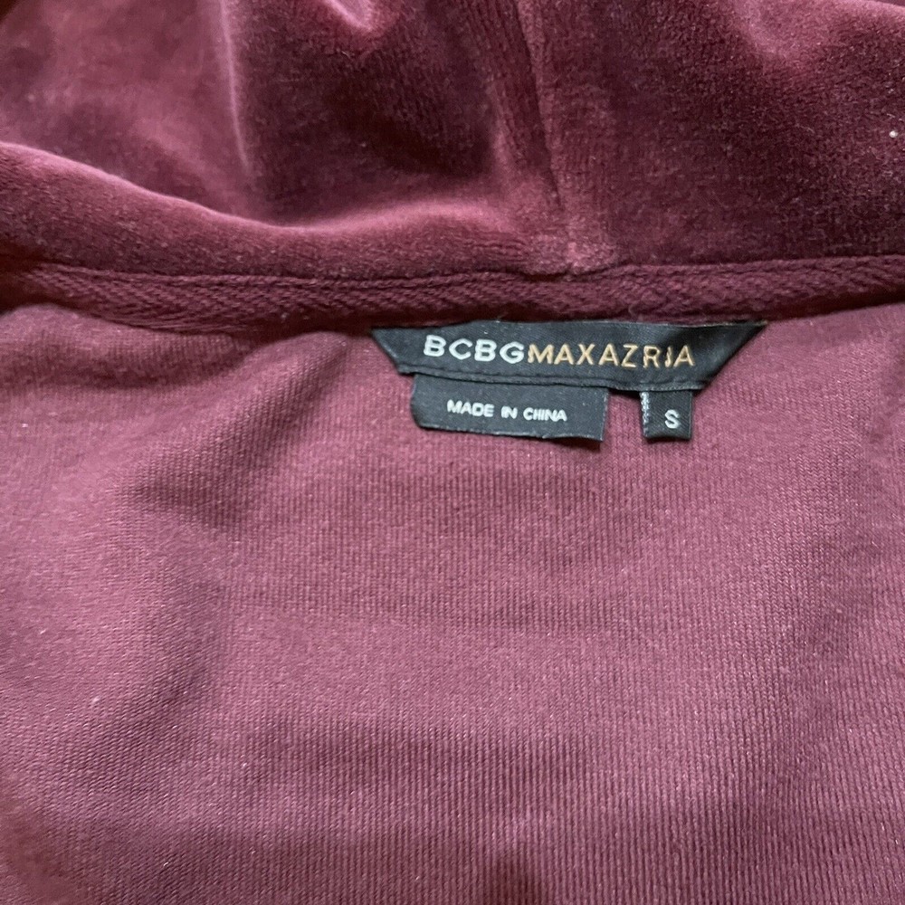 BCBG Maxazria Y2K Womens Velour Zip Up Hoodie Size Small S Rhinestones RARE - Picture 12 of 12